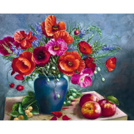 DP - Canvas op houten frame - STILL LIFE WITH POPPIES - 40 x 50 cm