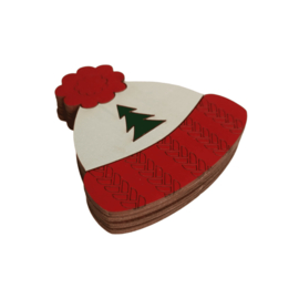 Houten Naaldendoosje Kerst Muts