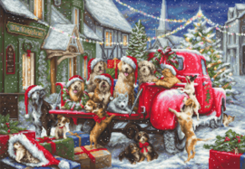 B2414 Borduurpakket Luca-S  - Puppies Christmas