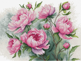 B7019 Borduurpakket Luca-S - The Charm of Peonies - De Charme van Pioenrozen