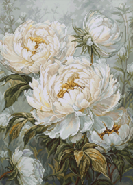 B715 Borduurpakket Luca-S - The Light of Spring Peonies - Het licht van de Lente Rozen