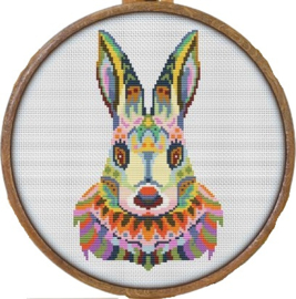Borduurpakket Mandala Konijn - 182 - Awesome Pattern Studio