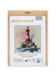 Borduurpakket HobbyJobby - Summer Lighthouse - Zomer Vuurtoren