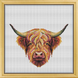 Borduurpakket Mandala Scottish Highland Cow - 3404 - Awesome Pattern Studio
