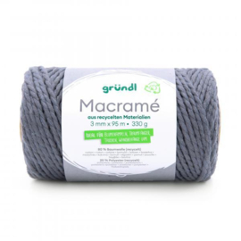 Macramé 330gram grijs Grundl Wolle