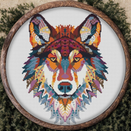 Borduurpakket Mandala Wolf - 440 - Awesome Pattern Studio