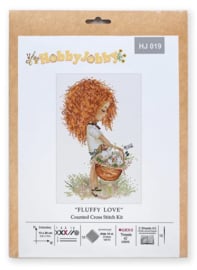 Borduurpakket HobbyJobby - Fluffy Love - Pluizige Liefde