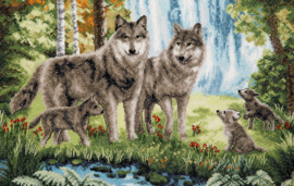 Borduurpakket - Wolf Family - Momentos Magicos