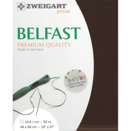 Belfast 32ct (48 x 68 cm) - Zweigart - 100% Linnen - Dark Brown - 9024