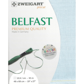 Belfast 32ct (48 x 68 cm) - Zweigart - 100% Linnen - Lichtblauw - 562