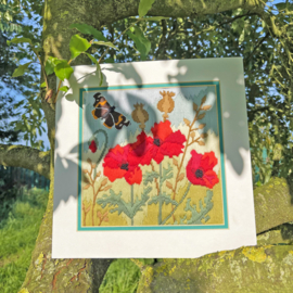 Borduurpakket Rose Swallwell - Red Poppies