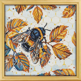 Borduurpakket Awesome Pattern Studio - Bumblebee on the Leaves - Bij op Blaadjes