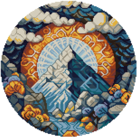 Borduurpakket HobbyJobby - Glitter Mountain - Glitter Berg