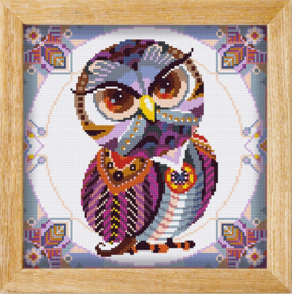 Diamond painting MANDALA Uil (GRIJS)