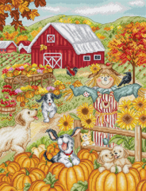 Borduurpakket LETI 9936 - Autumn Farm - Herfst Boerderij
