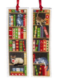 BLADWIJZER KIT KATTEN IN BOEKENREK SET VAN 2