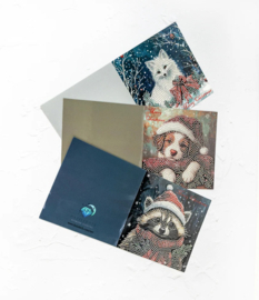 348-0923 - Jolly Little Friends – DIY Diamond Painting Christmas Card Set (6)
