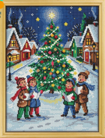 Borduurpakket Awesome Pattern Studio -  Christmas in the Village - Kerst in het Dorp (full)