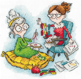 SANB-23 - Grannies with Embroidery - Grootmoeders met borduurwerk - Andriana