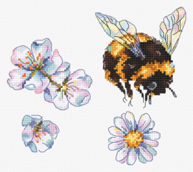 Borduurpakket LETI 8820 - Furry Bumblebee - Pluizige bij