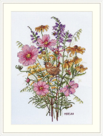 SEPTEMBER FLOWERS AND WREN (197)