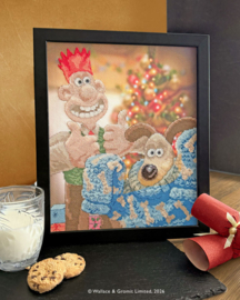 Borduurpakket Wallace & Gromit - Happy Holidays Old Pooch! - Bothy Threads