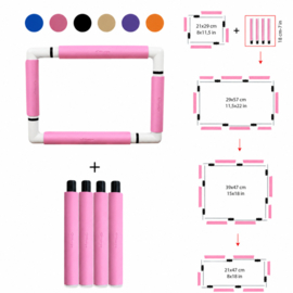 Nurge Borduur Snap Frame 18 cm extention roze - kunststof borduurraam verlenging
