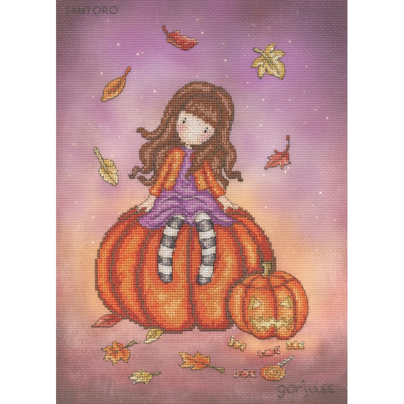 Bothy threads - Gorjuss - Pumpkin - Met geprinte achtergrond