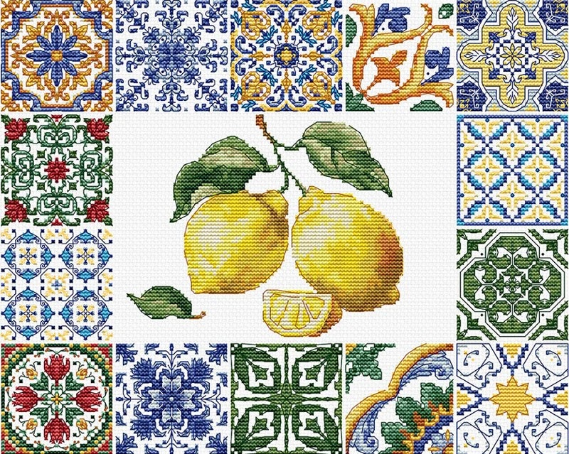 B7049 Borduurpakket Luca-S -  Lemon Essence of the Mediterranean