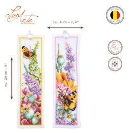 Home and Garden - Bladwijzer Kleurig bloemenboeket (set van 2)(weefstof)