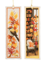 BLADWIJZER KIT Herfst (set van 2) (5.4 kruisjes per cm)