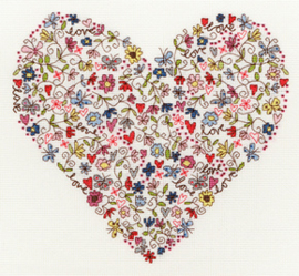 CROSS STITCH KIT LOVE - LOVE HEART - BOTHY THREADS