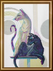 A1011 - Borduurpakket Mystical Cats - Mystieke Katten - Aine