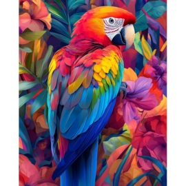 DP421 - Canvas op houten frame - Papagaai - 40 x 50 cm