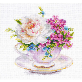 LIGHT COLORS OF THE MORNING. CUP WITH PEONY S2-57 - ALISA