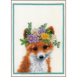 Animals - Flower Crown Fox (linnen)