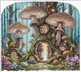 071 - Borduurpakket Ava Stitch - Fairies Village - Elfendorp