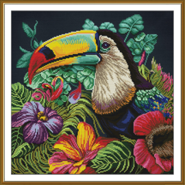 CP2321 Borduurpakket Nova Sloboda - Tropical Handsome - Knappe Tropische - bewerkte achtergrond