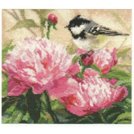 TITMOUSE AND PEONIES - ALISA