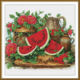 PE3581 Borduurpakket Nova Sloboda - Watermelon Delight - Watermeloen Vreugde