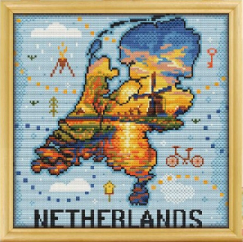 Borduurpakket Awesome Pattern Studio - Nederland - Windmolens Kinderdijk