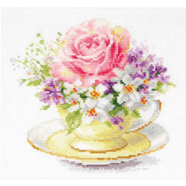 2-56 LIGHT COLORS OF THE MORNING. CUP WITH ROSE - ALISA