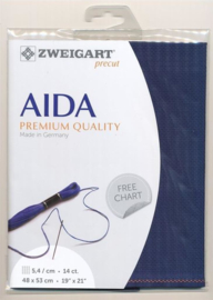 PREMIUM PRECUT STERN AIDA - 48X53CM - (589) DONKERBLAUW