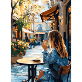VA836 - DP - Canvas op houten frame - Ochtend Koffie - 30 x 40 cm