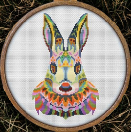 Borduurpakket Mandala Konijn - 182 - Awesome Pattern Studio
