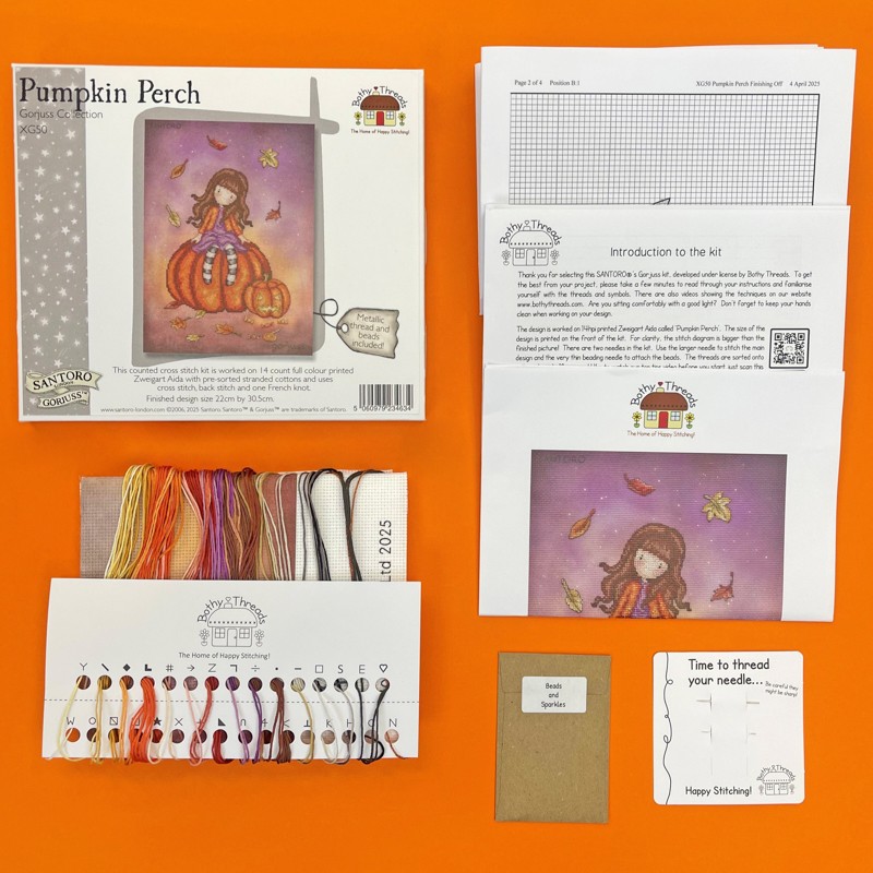 Bothy threads - Gorjuss - Pumpkin - Met geprinte achtergrond