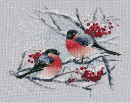 1522 - BULLFINCHES ON THE MOUNTAIN ASH S1522 - OVEN