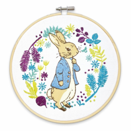 Beatrix Potter - Peter Rabbit plans his next adventure - EMBROIDERY met ring
