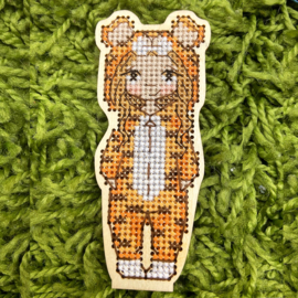 Borduurpakket op hout - Baby Tiger - Baby Tijger - Kind Fox