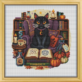 Borduurpakket Awesome Pattern Studio -  Magical Witchy Black Cat - Zwarte Heksenkat